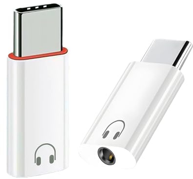 2 st typ C-dongel till 3,5 mm hörlurar, USB-C till 3,5 mm hörlursadapter Hi-Fi-ljudkvalitet, typ C-jack, kompatibel med 16 Pro Max Plus, 15, S24, S23, S20, S20+ Pro 2021/2020/2018