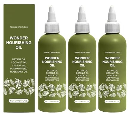Haarwuchsöl mit Rosmarin, Kokosöl und Rizinusöl - 100% natürliches Kopfhautöl - pflegendes Haarserum für dickeres und kräftigeres Haar (3 PCS)