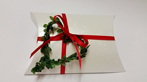Gastgeschenke Hochzeit Kissenschachtel edel 8 Stück Buchsbaum Herz und Schleife