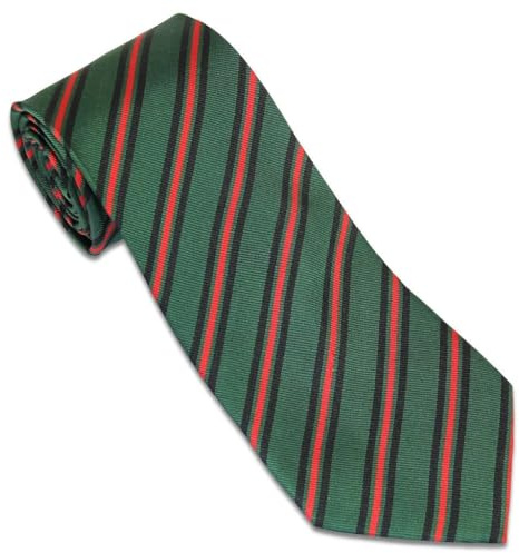 Gurkha Brigade Seidenkrawatte, Grün/Schwarz/Rot, Einheitsgröße