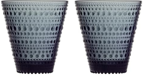 Iittala Kastehelmi 1057030 Glasses Set of 2 30 cl Dark Grey Glass