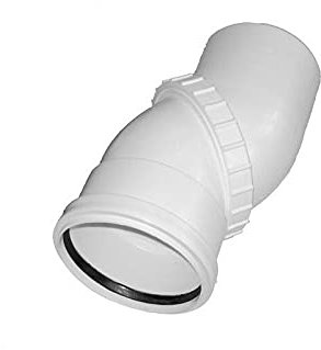 110mm Adjustable Waste Water Pipe Bend - 0-90 Degrees - UPVC Push Fit Elbow - Push-fit Fitting - White