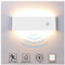 INHDBOX Wandleuchte Innen, Wandleuchte Bewegungsmelder Innen 12W Warmweiß, Moder Up und Down Aluminium Wandlampe Wandbeleuchtung für Wohnzimmer Schlafzimmer Flur Treppe, Weiß…