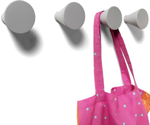 nidoshu Modern Kleiderhaken Wand - Deko Garderobenhaken - Wandhaken Rund Design Zum Schrauben Original Kindergarderobe handtuchhaken - Wandgarderobe für Jacken, Taschen (Grau, 4 Stück Wandhaken)