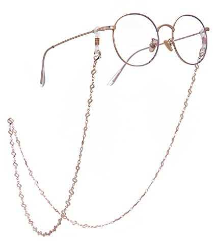 kkjoy Brillenbänder Kette Edelstahl Maske Lanyards Eyewear Sonnenbrillenhalter Halskette Brillenbrille Brillenschnur für Damen Herren