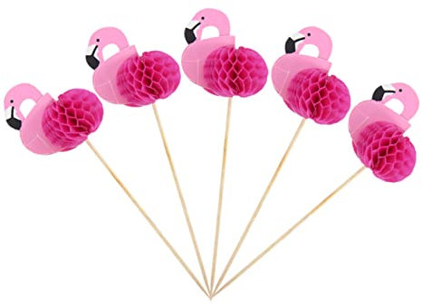 MOOCO MORNING 20/40 Stück Flamingo Cupcake Topper Tropische Hawaii Strand Pool Party Dessert Obst Pick Hochzeit Geburtstag Kuchen Topper Dekorationen