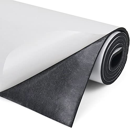 SDLDEER Self Adhesive Foam Roll, 300mm(W) x 3mm(T) x1.5m(L) Foam Sheets, DIY Multifunction Neoprene Rubber Sheets Pads for Furniture Protection, Non-Slip, Sound Insulation, Shock Absorption (Black)