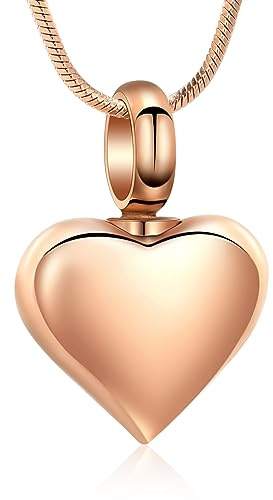 Minicremation Einäscherung Herz Urne Halskette Asche Schmuck für Frauen Männer Keepsake Anhänger Memorial Locket Asche Halter