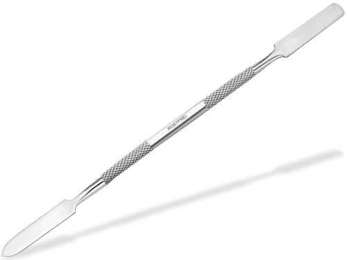 Premium Salbenspatel Edelstahl Gelspatel Anmischspatel Modelierspatel 17 cm | Spatel Doppelspatel als Doppelinstrument mit zwei verschiedenen Spatelflächen Maniküre, Pediküre, Kosmetik, Beauty- Tool