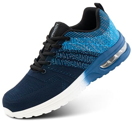 Hitmars Scarpe Ginnastica Uomo Donna Scarpe da Running Corsa Leggere Traspiranti Lacci Sneakers Fitness Sportive Jogging Outdoor Blu EU 44