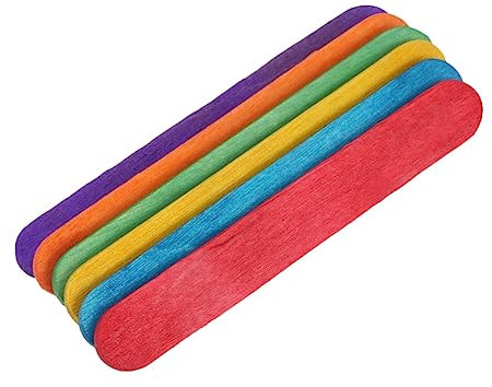 Operitacx Holz Bastelstäbchen Handgefertigt 50 Stück 9,3x1x2cm Bunt Kinder Selbstgemacht Modellbau Bastelmaterial Für Kreative Anwendungen