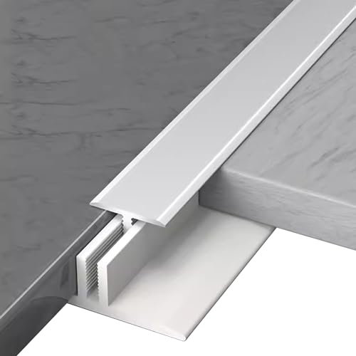 GTPBAO Übergangsprofil Abdeckleisten Höhenverstellbare Türkantenverkleidung für Dicke Böden 12-18mm, T-förmige Boden- und Türübergangsschwelle Aus Aluminiumlegierung(100cm/39.4 inch)