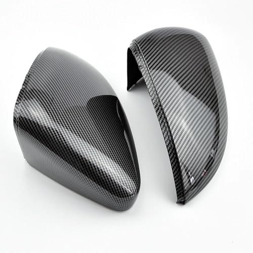 Außenspiegelabdeckungen 2 Stücke Seitenflügelspiegelabdeckung Für Touran L E-GOLF Kappen Helle Schwarz Rückspiegel Fall Abdeckung Für Für Golf 7 MK7 7,5 GTD R GTI Auto Spiegelkappen(Carbon Look black)