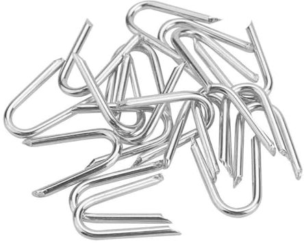 LAWALEISHE 200 Pcs Galvanised U-Shaped Nails, Netting Staples with Plastic Box, 20 mm Fencing Staples for Chicken Wire, Wire Mesh Fencing, Garden Mesh