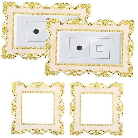 Zliger 4 piezas Pegatinas interruptor Vinilos para Interruptores de la Luz Engomada de Interruptor de Luz Pegatinas Enchufe plástico para Decoración de Interruptor de Pared
