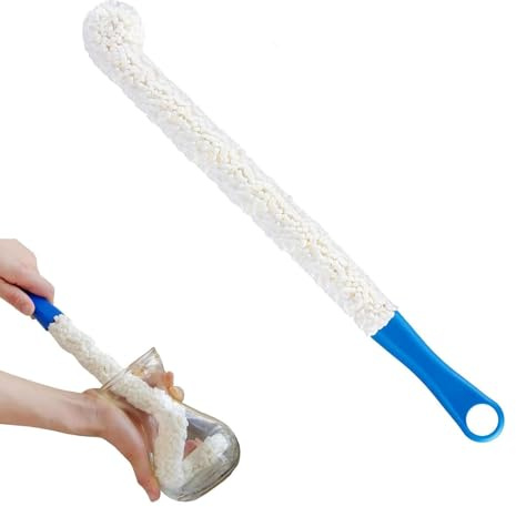 Decanter Cleaning Brush, Glassware Cleaning Brush, Soft Bendable Hanging Bottle Cleaning Brushs Tools for Cleaning Decanters Goblets Glasses Cups(Blue)