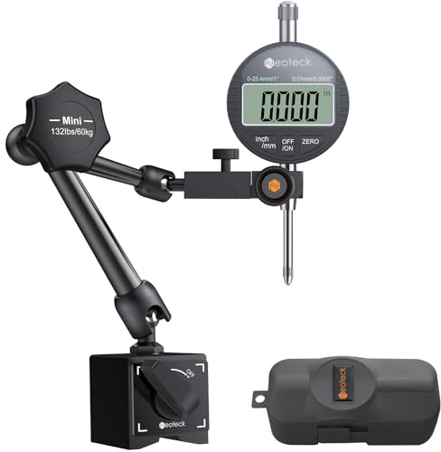 Neoteck 1/0.0005 Digital Dial Indicator and 132lbs(60kg) Magnetic Base