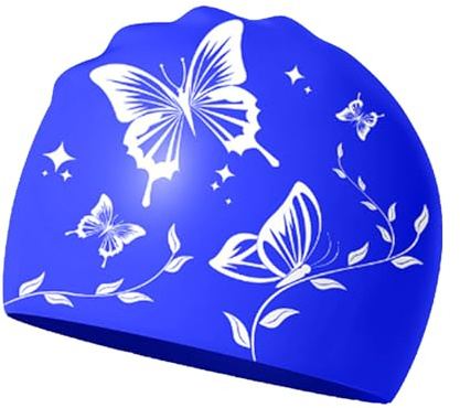 LUMOOM Cuffia Da Bagno Unisex Adulti, Cappello In Silicone Per Donna E Uomo, Cuffia Traspirante Per Capelli Lunghi E Corti, Perfetta Per Allenamento E Gare (Blu Reale)