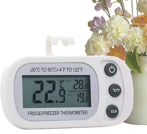 Termometro di congelamento impermeabile – Metter di temperatura digitale con supporto magnetico | Display LCD chiaro per frigorifero/congelatore, ideale per la sicurezza alimentare (calibrazione