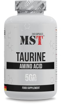 MST Nutrition Taurin – Hochdosiertes Aminosäuren-Supplement – 100% reines Taurinpulver – Unterstützt Fokus und Leistung – Ohne Zusatzstoffe – Made in Germany (240 Kapseln)