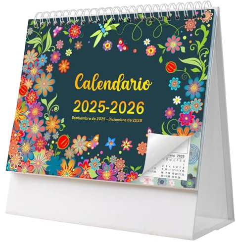 AEYAKA Calendario de Escritorio 2026 Calendario 2025-2026 Noviembre de 2025 - Diciembre de 2026, 20 x 20.5 cm Español C08