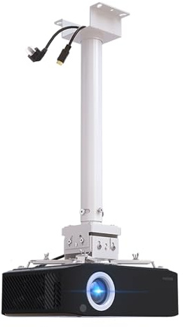 Universal Adjustable Projector Ceiling Mount with Extending Arms - Heavy Duty Bracket Easy Installation Perfect for Home Theater and Office Presentations