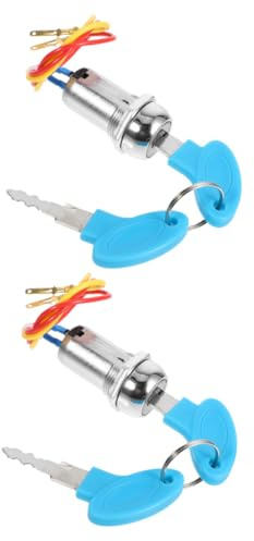 Hohopeti 2 Impostati Interruttore Chiave Accensione in Metallo per Atv Scooter Elettrici e Bici Elettriche Blocco Sicuro con Installazione Rapida e Funzionamento Affidabile