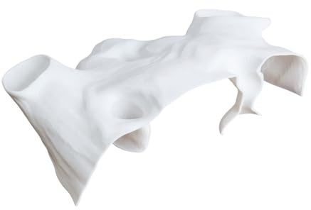 Saim Aquarium Cave Decor – 3D Printed Fish Hideout Tunnel for Betta, Guppy & Corydora Catfish – Natural Curved Shrimp Hideout with Multi-Hole Design Fish Tank Underground Corner Cave (White, Small)