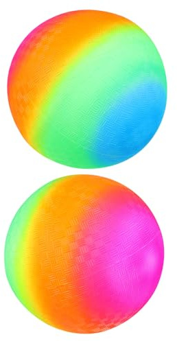 NOLITOY 2 Stück PVC Spielball Flapping Kickball Bunte Regenbogenfarben Outdoor Indoor Handball für Strand Garten Sporttraining