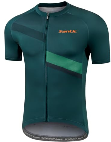 Santic Radtrikot Herren Kurzarm Atmungsaktiv Fahrradtrikot Fahrrad Shirt Mit Rückentaschen Radsport Rennrad MTB Sommer