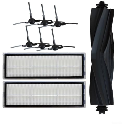 ZWEquipint For Dreame for L20 Ultra Zubehör-Set mit Gummi-Hauptbürste, 6 Seitenbürsten, 2 waschbaren HEPA-Filtern für effiziente Bodenreinigung und Tierhaarentfernung
