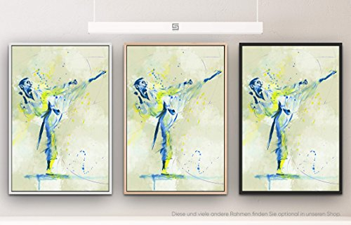 Paul Sinus Art Karate IV 90x60cm auf Leinwand im Schattenfugenrahmen schwarz edel