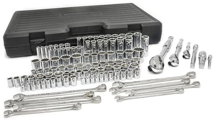 GearWrench 89058 Jeu de Clés à Molette 6,12 pt. Standard, SAE Profond, 110 Pièces