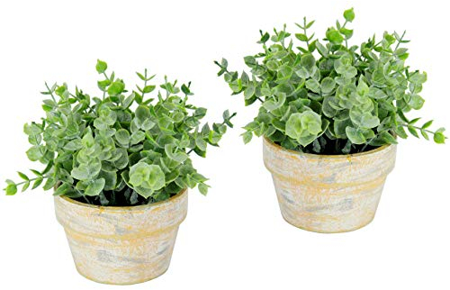 Künstliche Pflanze Eukalyptus im Topf Kunstpflanzen Küche Kräuter Badezimmer Garden Deko Blume Hochzeit Plastikpflanze Pflanzentöpfe gefälschte Sträucher Fensterbank