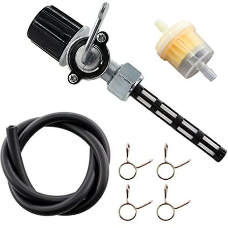 MCHNIC Benzinhahn Kraftstoffhahn mit Wassersack & Benzinfilter Benzinschlauch für Simson S50 S51 S53 S70 S83 SR1 SR2 MZ ES, SR4-1 Spatz, SR4-2 Star, SR4-3 Sperber, SR4-4 Habicht