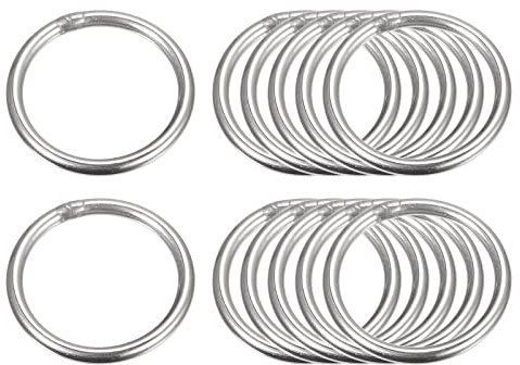 sourcing map 12 Stück O Ringe Edelstahl 304 Metallringe, 30 mm Außendurchm. 3 mm Dicke Geschweißter O-Ring für Befestigung Schrauben Haken Campinggürtel Hundeleinen Taschen Paracord Zubehör