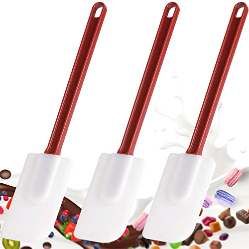 Commerical Rubber Spatulas Pack of 3 (9.5-Inch) Heat Resistant, Silicone Rubber Spatulas Heavy Duty for Kitchen Use