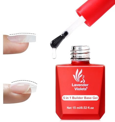 Lavender Violets 15ml Gel Nagellack 5-in-1 Builder Gel Strengthener Base UV LED Nail Extensions für Falsche Nägel Tips,Maniküre Press on Nail Glue Dekoration A104