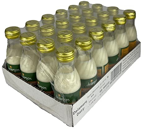 Delamere Dairy Mini Cow Milk Bottles 24 x 97ml - Ideal for Guesthouses & Hotels