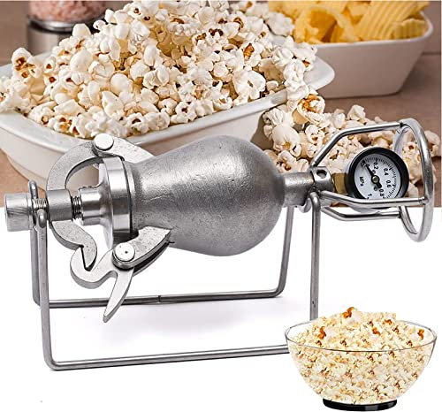 Machine À Popcorn Manuelle, 100ML Mini Pot À Popcorn Vintage Et Nostalgique, Machine À Popcorn Professionnelle Avec Manomètre, Manivelle Manuelle, Chauffage Au Gaz, Pour Les Réunions De Famille.