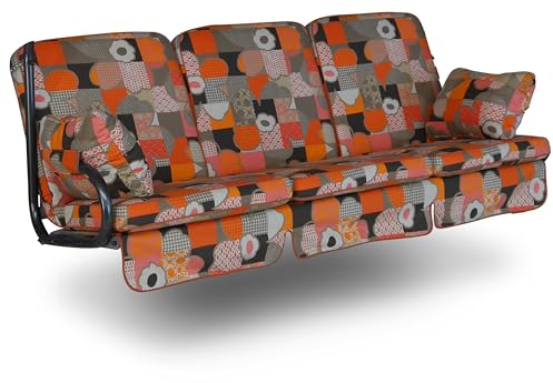 ANGERER Hollywoodschaukel Auflage Comfort – Ersatzauflage für 3-Sitzer Gartenschaukel – Polster für Schaukel zum Sitzen, Liegen & Entspannen, Made in Germany, hochwertiger Stoff, Orange-Beige