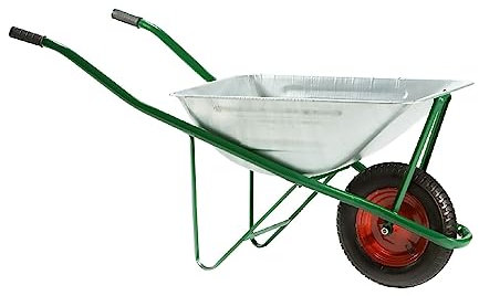 La zappa Carriola tubolare Smontata con vasca zincata e ruota pneumatica 75 lt