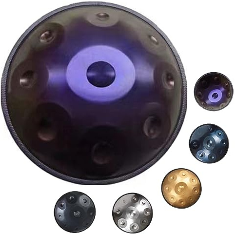 Handpan Drum D-Moll 432Hz/440Hz 9 Töne Handtrommel Handpan Steel Drum für professionelle Aufführungen (D3/A3/bB3/C4/D4/E4/F4/G4/A4) (Color : Purple, Size : 440Hz)