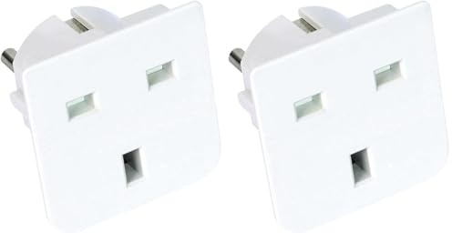 GEFOM 25371 Adaptateur DE Voyage UK 13A_France (Lot de 2)