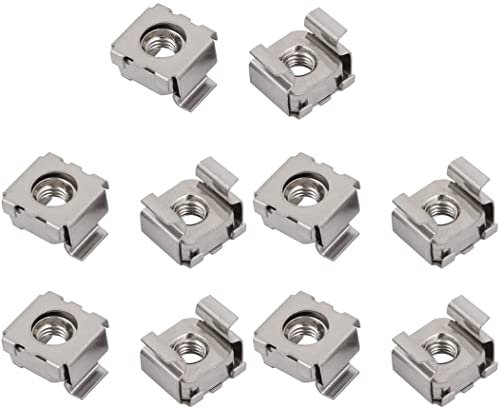 XYWHPGV 10 pièces M5 304 écrou de cage en acier inoxydable ton argent pour armoire étagère de serveur(6d794 09aa2 1ad05 50587 13b0b d765c