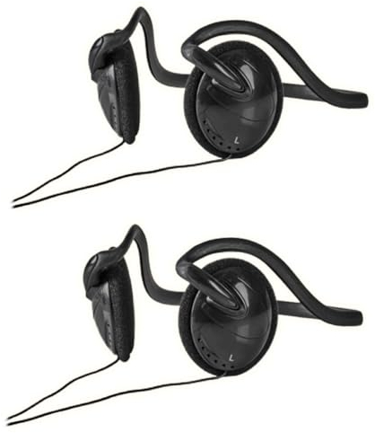 TronicXL Lot de 2 Casque Audio Filaire Tour de Cou Stéréo avec Prise Jack 3,5 mm pour Smartphone, Téléphone Portable, MP3, Télévision avec Câble