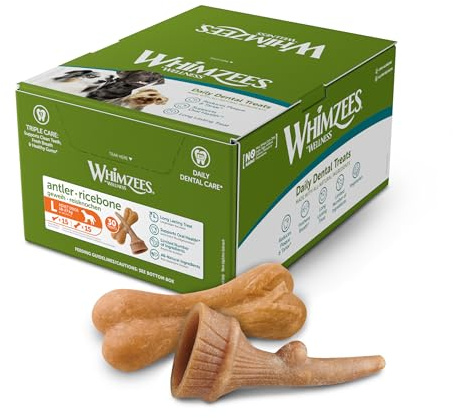 WHIMZEES Gemischte Vielfaltsbox Kauknochen Occupy L, 30 Stück – Zahnpflege | Langanhaltende Kaustangen für große Hunde, Glutenfrei, Natürlich, Vegetarisch, ohne Zuckerzusatz