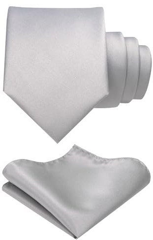 JEMYGINS Herren Krawatte mit Matte Oberfläche inklusive Einstecktuch Set