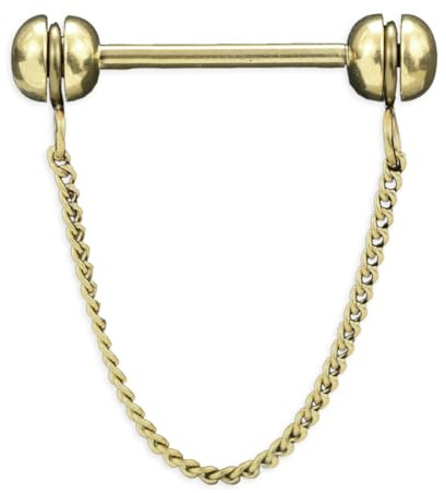 viva-adorno Nippelpiercing Brustpiercing Brustwarzenpiercing Barbell Piercing Kette Kettchen Piercingstab Hantel Z573