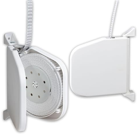 INOVATEC Rollladen Gurtwickler weiß aufklappbar Mini 5,5 m Gurtband Aufputz Schaniersystem [2 Stück, 4 Stück], Anzahl:2